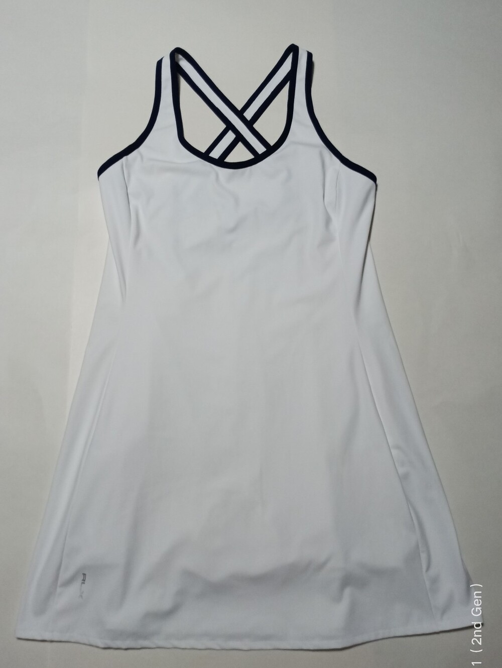 Ralph Lauren RLX Drywick Interlock White and Navy Strappy Sports Dress Size M - Picture 3 of 11